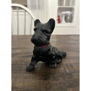 Antique Hubley USA Cast Iron Sitting Scottie Dog Doorstop Bookend Art Statue